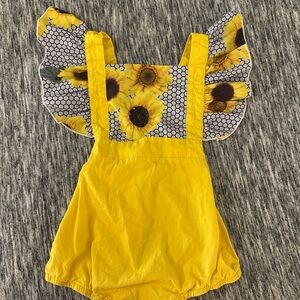 Yellow Sunflower Baby Romper